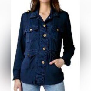 Lucky Brand Navy Linen Utility Jacket Size S NWT $119